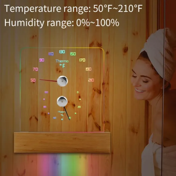 Online RGB bastutermometer - exakta temperatur- och luftfuktighetsavläsningar Bastu