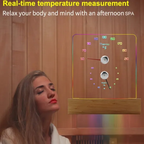 Online RGB bastutermometer - exakta temperatur- och luftfuktighetsavläsningar Bastu