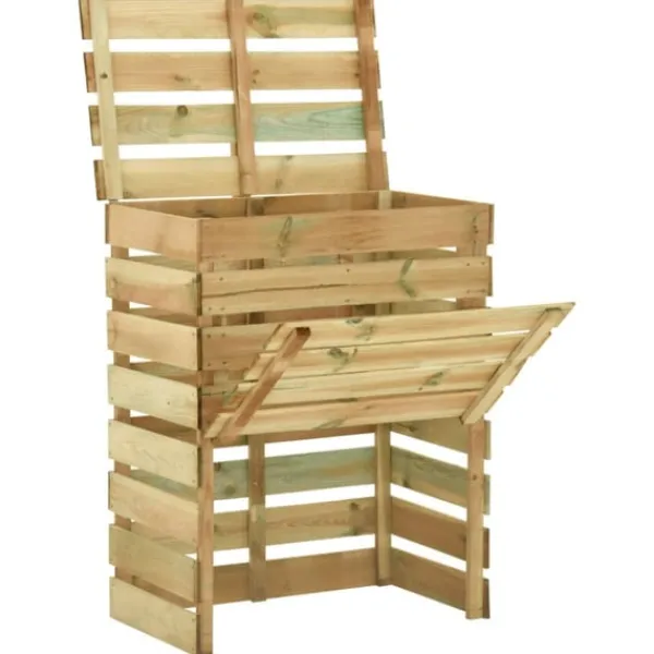 vidaXL Ribbad trädgårdskompost 4 st 80x50x100 cm impregnerad furu