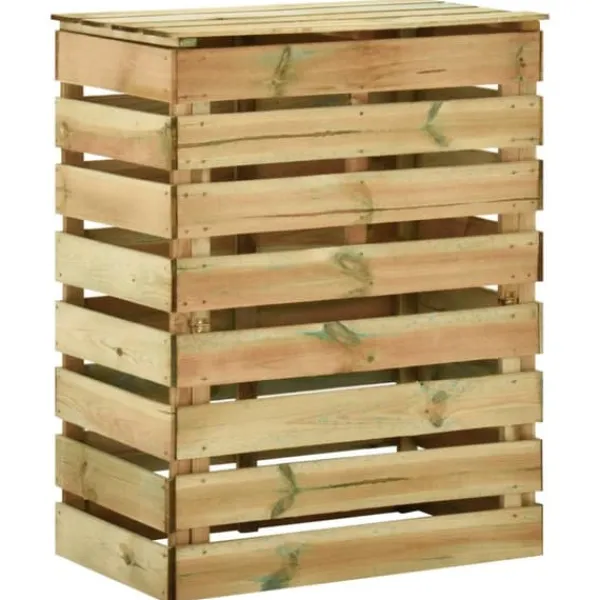 vidaXL Ribbad trädgårdskompost 80x50x100 cm impregnerad furu