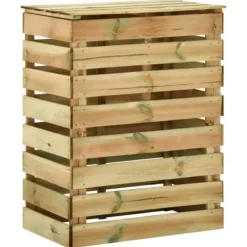 Ribbad trädgårdskompostlåda - Impregnerad furu | Set om 3 | Storlek: 80x50x100 cm