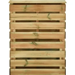 Ribbad trädgårdskompostlåda - Impregnerad furu | Set om 3 | Storlek: 80x50x100 cm