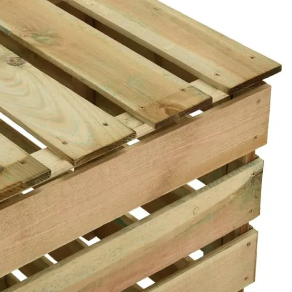 Ribbad trädgårdskompostlåda - Impregnerad furu | Set om 3 | Storlek: 80x50x100 cm