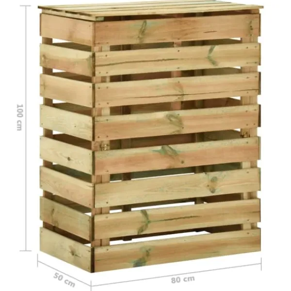 Ribbad trädgårdskompostlåda i impregnerad furu | Storlek: 80x50x100 cm