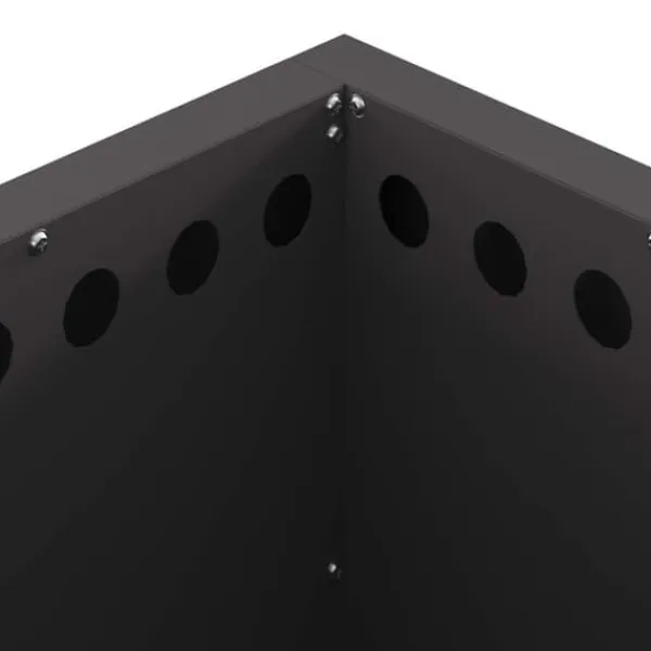Online Rökfri fyrkantig eldstad i stål för utomhusbruk | Färg: Svart | Storlek: 48x48x50 cm Öppna Spisar