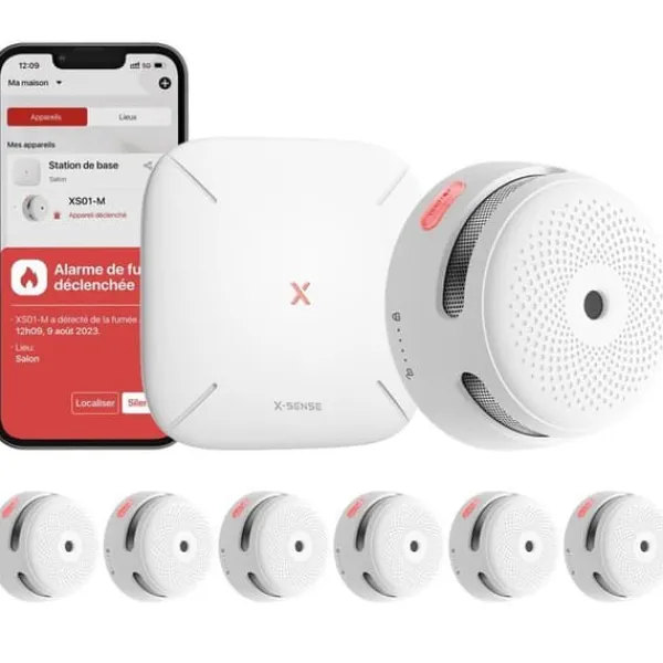 Hot Röksensor - X-sense - SBS50 - Push-notiser - Sammanlänkad - 100 dB Rök- & Koloxiddetektorer