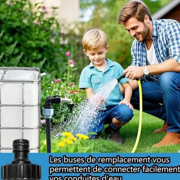 Best Robinet Cuve 1000L - Robinet IBC Col de Cygne de Cuve - Robinet en laiton - S60x6 - Filetage Grossier 3/4'' - 32cm Bevattning