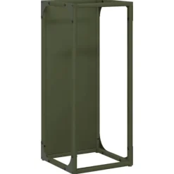 Hot Robust vedställ i olivgrön | Material: Kallvalsat stål | Storlek: 25x25x60 cm Tillbehör Till Vedeldade Kaminer & Öppna Spisar