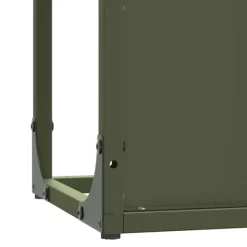 Hot Robust vedställ i olivgrön | Material: Kallvalsat stål | Storlek: 25x25x60 cm Tillbehör Till Vedeldade Kaminer & Öppna Spisar