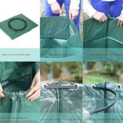 Hot ROKOO Gardening Bag - Set med 3 extra robusta väskor med handtag - 272L - Grön Trädgårdskorgar