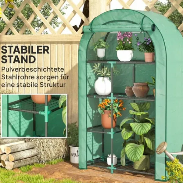 Best Rootz 4 -scen Mini -Greenhouse - Portable Plant House - Tomato Grower - UV Protection - 100 x 45 x 160 cm Växthus