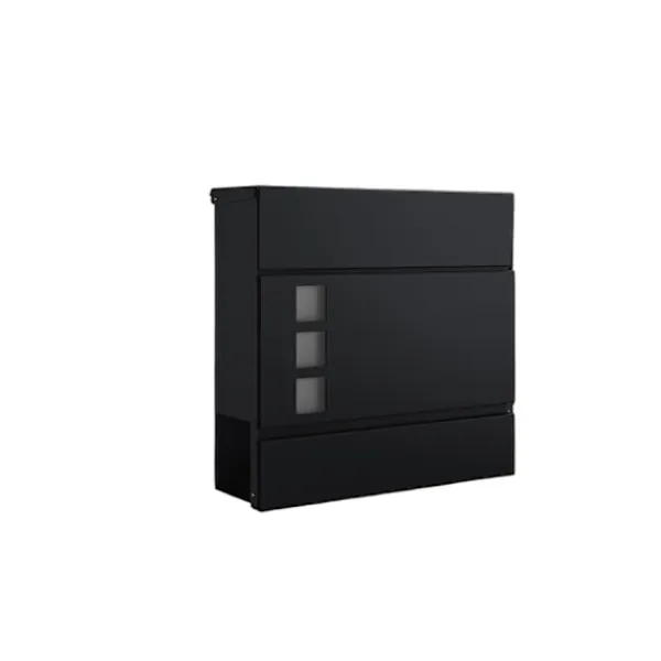 Clearance Rootz Black Mailbox - Letterbox - Postbox - Weather Resistent Protection - Galvanized Steel - 37 x 10,5 x 37 cm Postlådor & Brevlådor