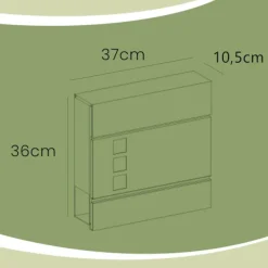 Clearance Rootz Black Mailbox - Letterbox - Postbox - Weather Resistent Protection - Galvanized Steel - 37 x 10,5 x 37 cm Postlådor & Brevlådor