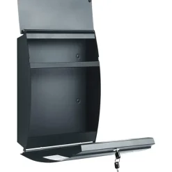 Discount Rootz brevlåda - Väggbrevlåda - Låsbar - Namnskyltshållare - Nycklar - Antracit - 32 x 10 x 45 cm Postlådor & Brevlådor