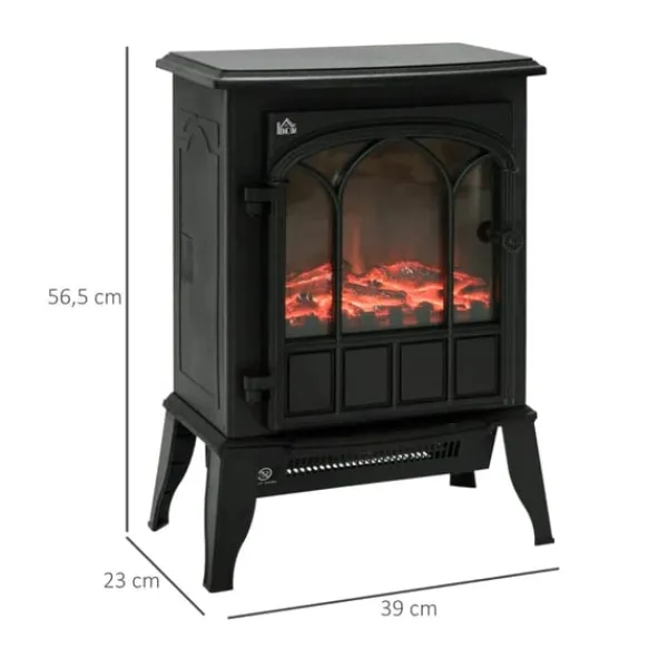 Sale Rootz elektrisk öppen spis - LED Flames - 1000/2000 W - Justerbar temperatur - Ljusstyrka - Metall - 39 x 23 x 56,5 cm Öppna Spisar