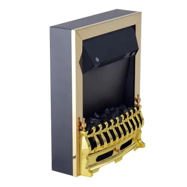 Sale Rootz Elspis - Öppen spis - Elspis Spis - Öppen spis - Fristående - Eldstad Flame - 1000/2000W - Guld - 48,2 X 18,5 X 59,2 Cm Öppna Spisar