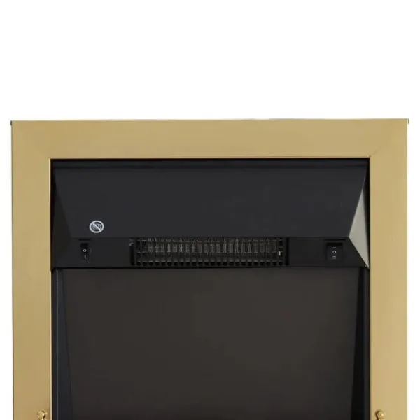 Sale Rootz Elspis - Öppen spis - Elspis Spis - Öppen spis - Fristående - Eldstad Flame - 1000/2000W - Guld - 48,2 X 18,5 X 59,2 Cm Öppna Spisar