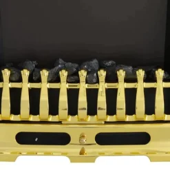 Sale Rootz Elspis - Öppen spis - Elspis Spis - Öppen spis - Fristående - Eldstad Flame - 1000/2000W - Guld - 48,2 X 18,5 X 59,2 Cm Öppna Spisar