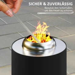 Best Rootz Fire Bowl Pise - Rökfria eldskal - Rostfritt stål eldstad - Robust & värmebeständig - Ø16x25cm Öppna Spisar