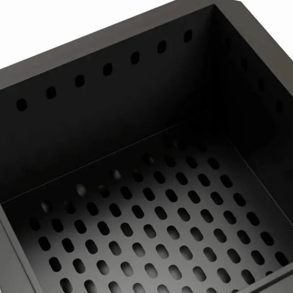 New Rootz Fire Pit - Inklusive poker - Eldfat - Robust konstruktion - Metall & rostfritt stål - Svart - 48L x 48W x 41H cm Öppna Spisar