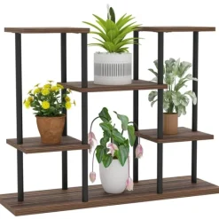 Best Rootz Flower Stand med 4 nivåer - 4 -stegs växtstativ - Blommorpotthållare - Stable & Elegant - 80 cm x 24 cm x 61,5 cm Växtställ