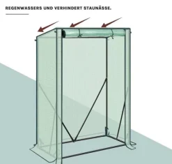 Online Rootz Foil Greenhouse - Plant Shelter - Weather Protection - UV Resistant - Steel & PE Tarpaulin - 100x50x150/132 cm Växthus