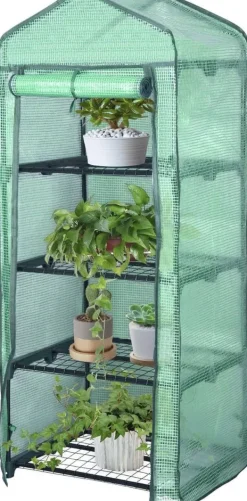 Rootz Folie Växthus 2/3 våningar - Litet växthus - Tomathus - Växtskydd - 69cm x 49cm x 158cm - 140g/m2 PE Mesh