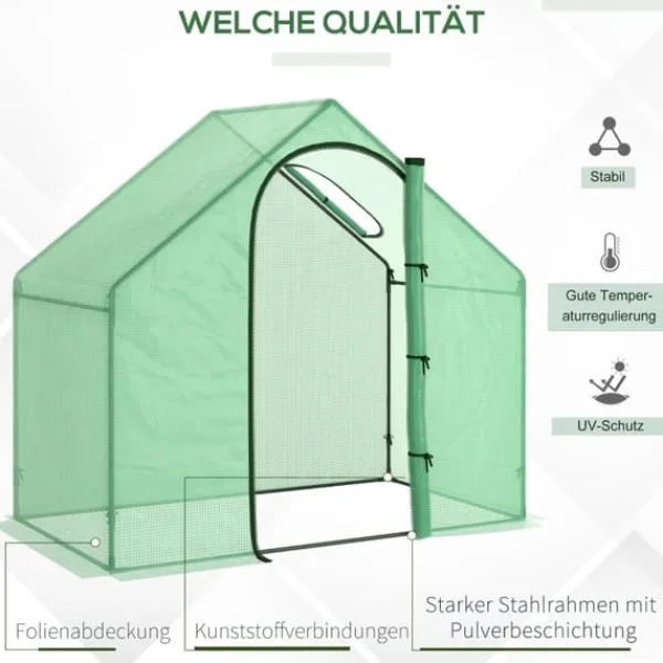 Rootz Folieväxthus - Tomatväxthus - Kallram - Hållbar konstruktion - Optimalt odlingsutrymme - Förbättrad stabilitet - 180cm x 100cm x 168cm