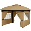 Rootz Garden Gazebo 3.4x3.4m - öltält - utomhusskydd - UV -skydd - Stålram - 335L x 335W x 285H cm Tält & Lusthus