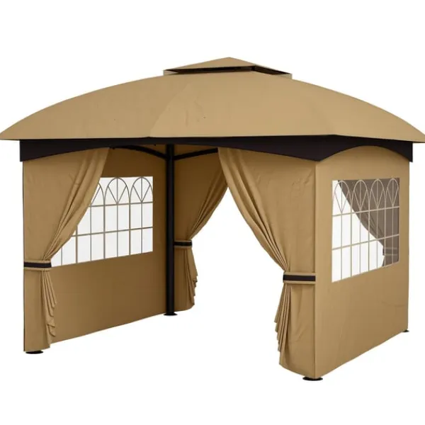 Rootz Garden Gazebo 3.4x3.4m - öltält - utomhusskydd - UV -skydd - Stålram - 335L x 335W x 285H cm Tält & Lusthus
