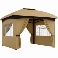 Rootz Garden Gazebo 3.4x3.4m - öltält - utomhusskydd - UV -skydd - Stålram - 335L x 335W x 285H cm Tält & Lusthus