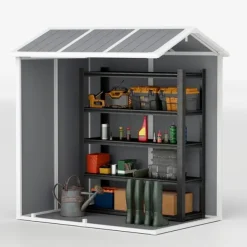 Rootz Garden House - Tool Shed - Outdoor Equipment Storage - Weatherproof and Låsbar - 186 cm x 130 cm x 199 cm