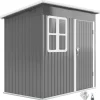 Hot Rootz Garden Shed - Garden House - Outdoor Storage - Låsbar stålstruktur - 221 cm x 133 cm x 190 cm Skjul, Garage & Carports