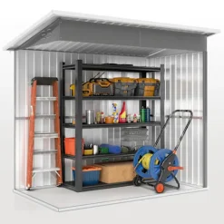 Hot Rootz Garden Shed - Garden House - Outdoor Storage - Låsbar stålstruktur - 221 cm x 133 cm x 190 cm Skjul, Garage & Carports
