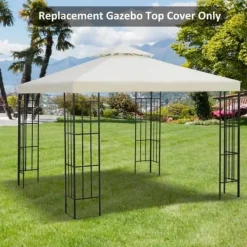 Rootz Gazebo Roof - Replacement Roof - Garden Gazebo - Party Tent - Garden Tent - Cream/white