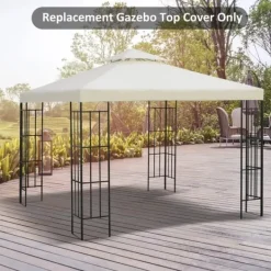 Rootz Gazebo Roof - Replacement Roof - Garden Gazebo - Party Tent - Garden Tent - Cream/white