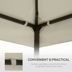 Rootz Gazebo Roof - Replacement Roof - Garden Gazebo - Party Tent - Garden Tent - Cream/white