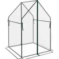 Discount Rootz Greenhouse - Cold Frame Greenhouse - Film Greenhouse - Mini Greenhouse - Stål - Plast - Transparent + Svart - 90 cm x 90 cm x 145 cm Växthus