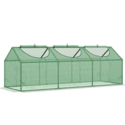 Rootz Greenhouse - Väderbeständig - Roll Up Windows - Grön - 180cm x 60cm x 60cm