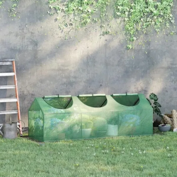 Rootz Greenhouse - Väderbeständig - Roll Up Windows - Grön - 180cm x 60cm x 60cm