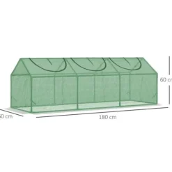 Rootz Greenhouse - Väderbeständig - Roll Up Windows - Grön - 180cm x 60cm x 60cm