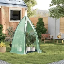 Clearance Rootz Growhouse - Plant House - Greenhouse - Winter Protection - 130 GSM PE - 160x180x160cm - Transparent, grön Växthus
