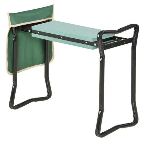 New Rootz Kneeler - Vikbar trädgårdspall - 2 i 1 knästöd med verktygsväska - EVA - Skum - Grön - 58 x 28 x 49 cm Stöd Med Hjul, Säten & Knäskydd För Trädgårdsskötsel