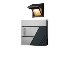 Rootz Mailbox - Letter Holder - Mail Shelter - Weather Protection - Rostfritt stål - 37 cm x 10,5 cm x 37 cm - Silverantracit Postlådor & Brevlådor