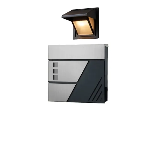 Rootz Mailbox - Letter Holder - Mail Shelter - Weather Protection - Rostfritt stål - 37 cm x 10,5 cm x 37 cm - Silverantracit Postlådor & Brevlådor