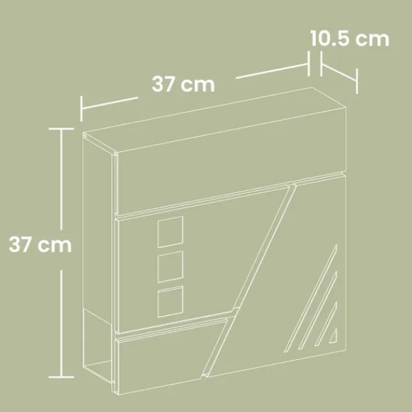 Rootz Mailbox - Letter Holder - Mail Shelter - Weather Protection - Rostfritt stål - 37 cm x 10,5 cm x 37 cm - Silverantracit Postlådor & Brevlådor