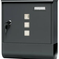 Best Rootz Mailbox - Letterbox - Postbox - Hållbar, rostbeständig - 30,6 x 33,5 x 10 cm grå Postlådor & Brevlådor