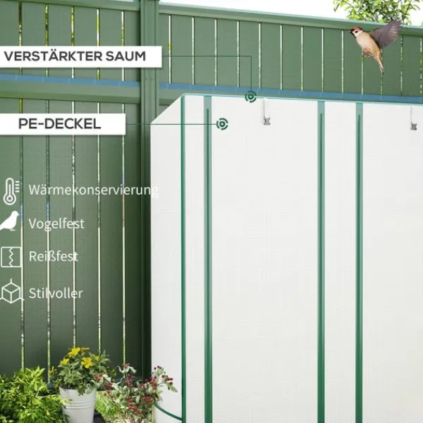 Rootz Mini -Greenhouse - Plant Shelter - Portable Greenhouse - UV Resistant - 144 x 48 x 152 cm - Perfekt för små trädgårdar