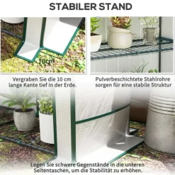Rootz Mini -Greenhouse - Plant Shelter - Portable Greenhouse - UV Resistant - 144 x 48 x 152 cm - Perfekt för små trädgårdar
