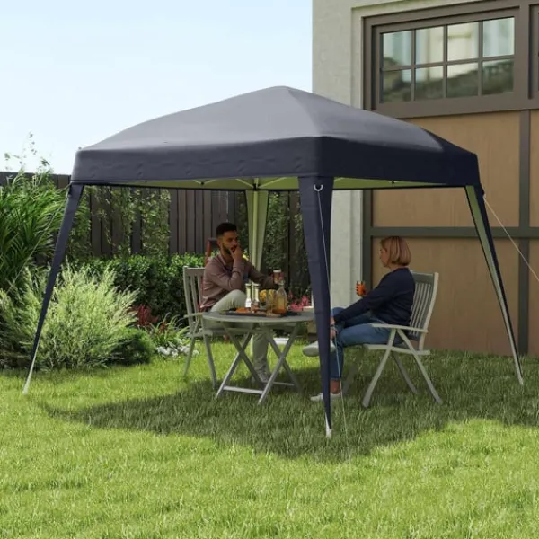 Sale Rootz Pavilion Replacement Roof - Garden Tent Cover - Tarpaulin Canopy - UPF50+ Protection - 3x3m Base, 2.4x2.4m Top - Grey Oxford Fabric Tält & Lusthus